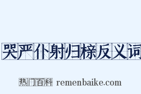 哭严仆射归榇反义词是什么意思的图片